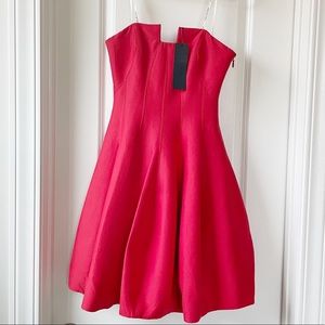 NWT Halston Heritage Red Strapless fit Flare Dress